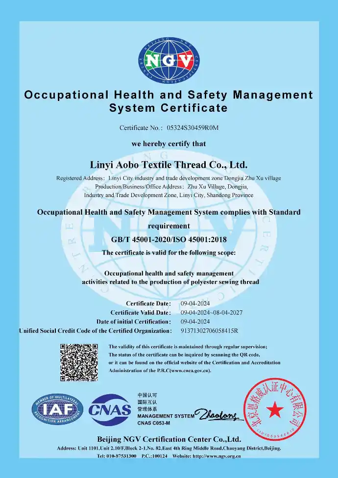 Occupational Health and Safety Management System Certification